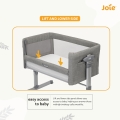 تخت کنار مادر جویی مدل roomie glide almond ، نشان دادن حالت باز کردن بغل تخت