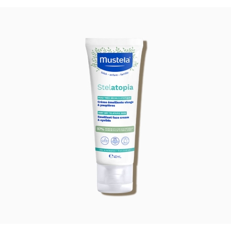 کرم مرطوب کننده و نرم کننده صورت استلاتوپیا موستلا Mustela حجم ۴۰ میل مخصوص پوست های خیلی خشک و اگزما نوزادان